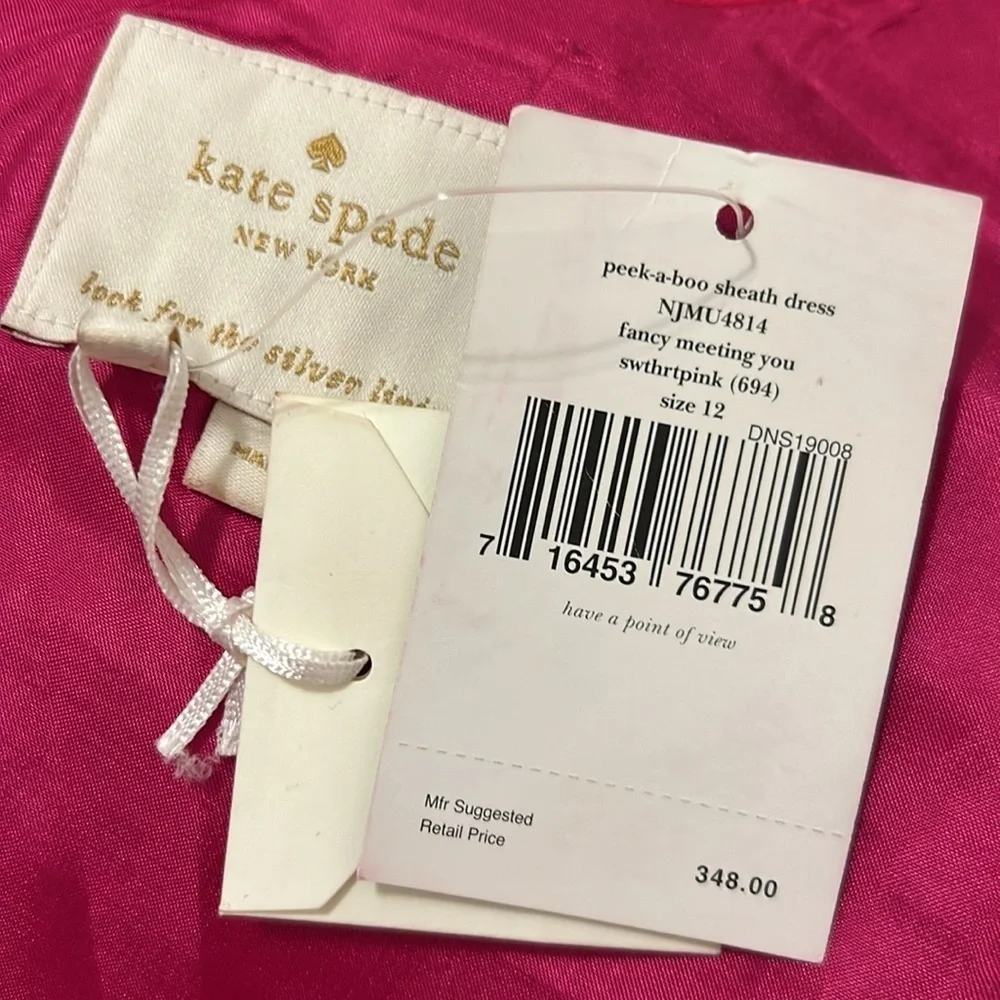 Kate Spade New York Fancy Meeting You Peek-A-Boo Sheath Dress NWT Size 12